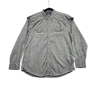 BKE Mens Athletic Fit Long Sleeve Button Up Shirt Gray Size XL